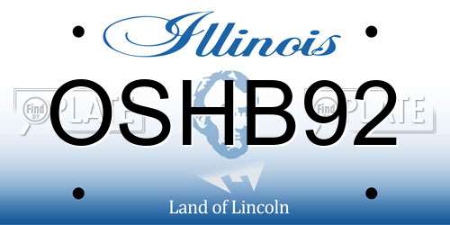 OSHB92 Illinois License Plate