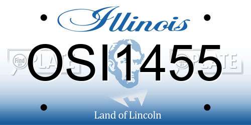 OSI1455 Illinois License Plate