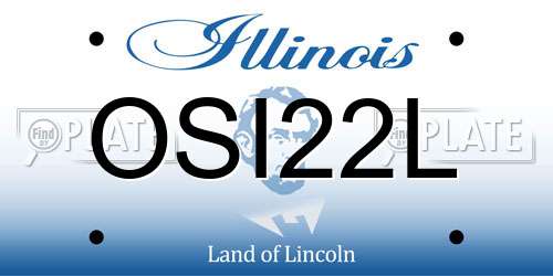 OSI22L Illinois License Plate