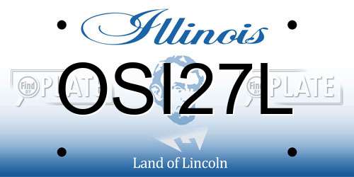 OSI27L Illinois License Plate