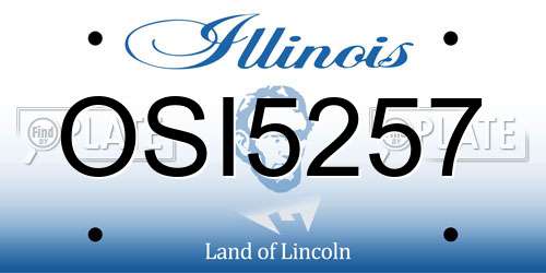 OSI5257 Illinois License Plate