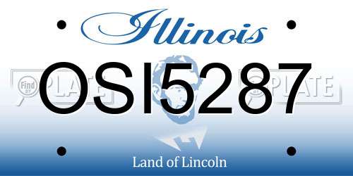 OSI5287 Illinois License Plate