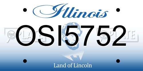 OSI5752 Illinois License Plate