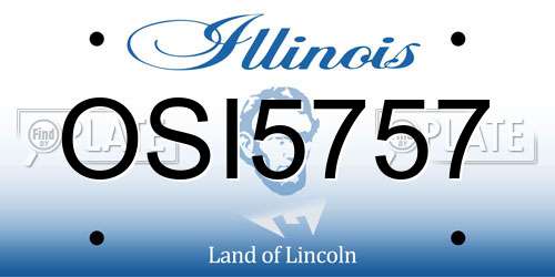 OSI5757 Illinois License Plate