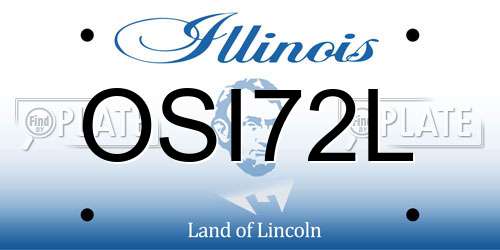OSI72L Illinois License Plate