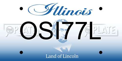 OSI77L Illinois License Plate