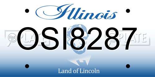 OSI8287 Illinois License Plate