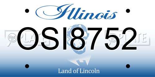 OSI8752 Illinois License Plate