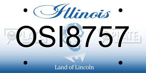 OSI8757 Illinois License Plate
