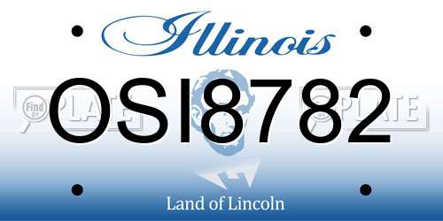 OSI8782 Illinois License Plate