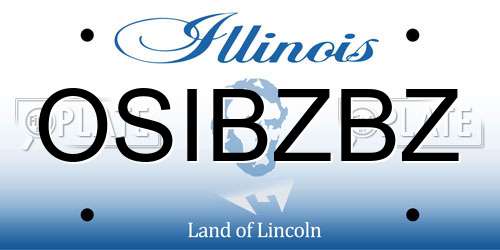 OSIBZBZ Illinois License Plate
