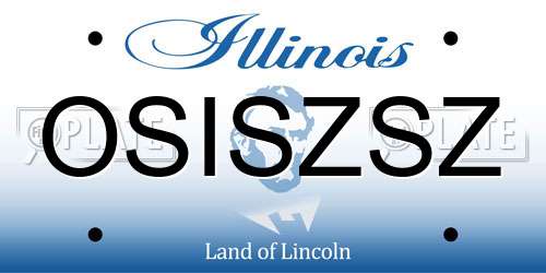 OSISZSZ Illinois License Plate