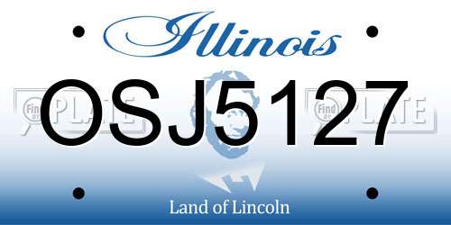 OSJ5127 Illinois License Plate
