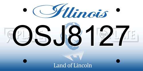 OSJ8127 Illinois License Plate