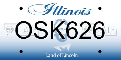 OSK626 Illinois License Plate
