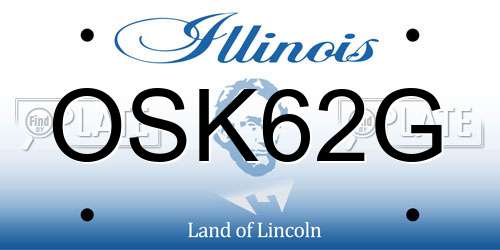 OSK62G Illinois License Plate