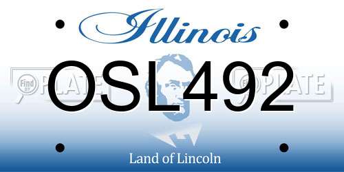 OSL492 Illinois License Plate