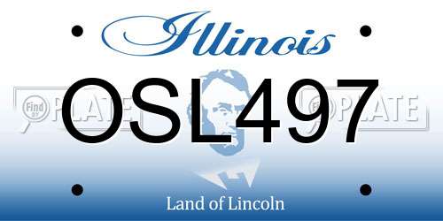 OSL497 Illinois License Plate