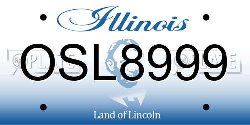OSL8999 Illinois License Plate