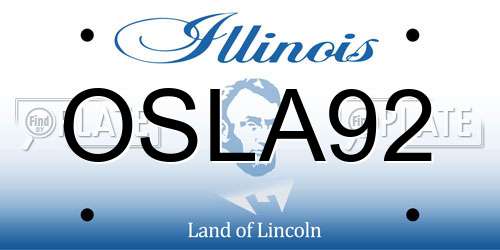 OSLA92 Illinois License Plate