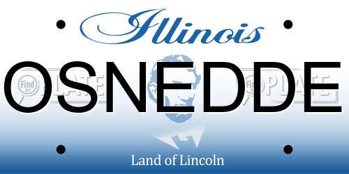 OSNEDDE Illinois License Plate