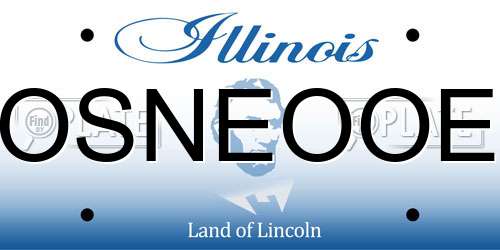 OSNEOOE Illinois License Plate