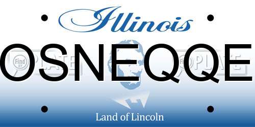 OSNEQQE Illinois License Plate