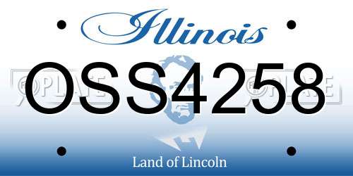 OSS4258 Illinois License Plate