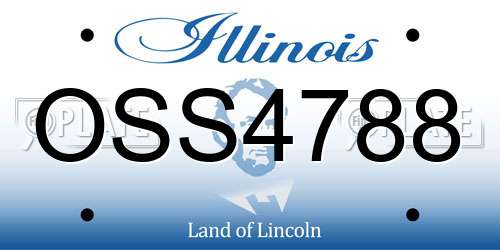 OSS4788 Illinois License Plate