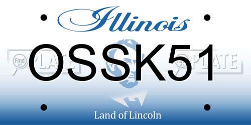 OSSK51 Illinois License Plate