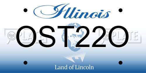 OST22O Illinois License Plate