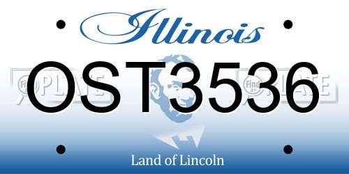 OST3536 Illinois License Plate