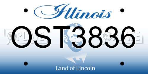 OST3836 Illinois License Plate