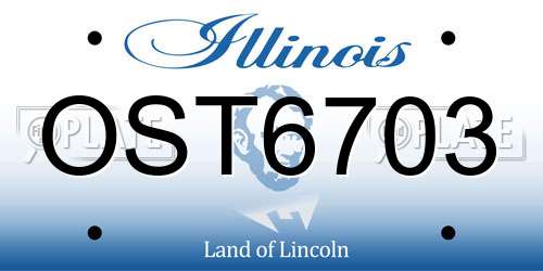 OST6703 Illinois License Plate