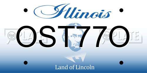 OST77O Illinois License Plate