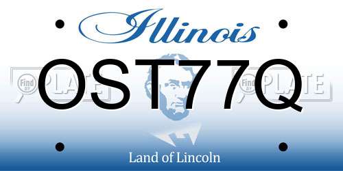 OST77Q Illinois License Plate