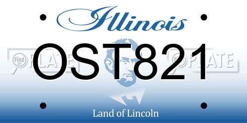 OST821 Illinois License Plate