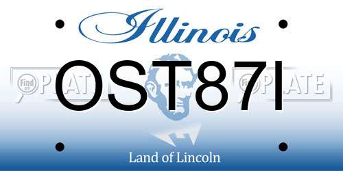 OST87I Illinois License Plate