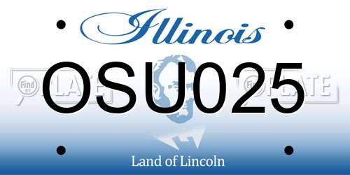 OSU025 Illinois License Plate