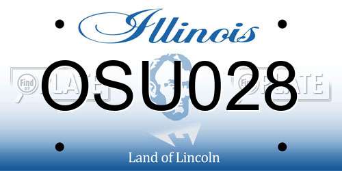 OSU028 Illinois License Plate