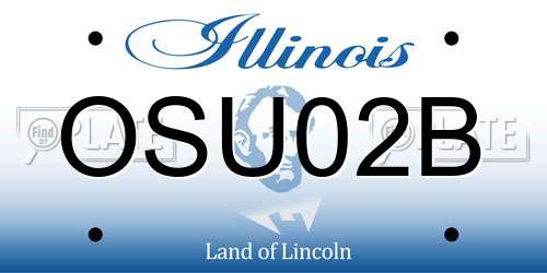 OSU02B Illinois License Plate