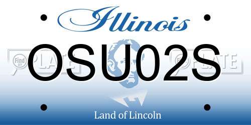 OSU02S Illinois License Plate