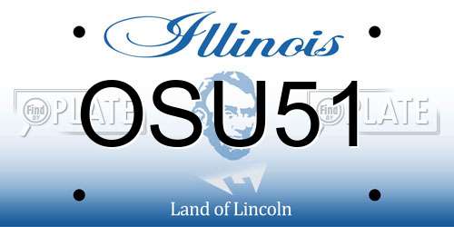 OSU51 Illinois License Plate