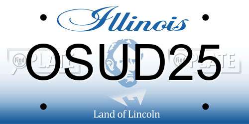 OSUD25 Illinois License Plate