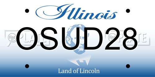 OSUD28 Illinois License Plate