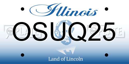 OSUQ25 Illinois License Plate