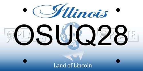 OSUQ28 Illinois License Plate