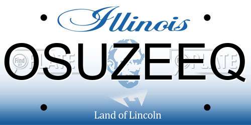 OSUZEEQ Illinois License Plate