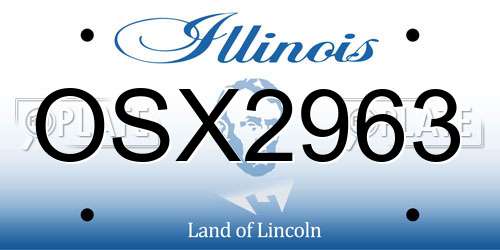 OSX2963 Illinois License Plate