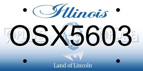 OSX5603 Illinois License Plate